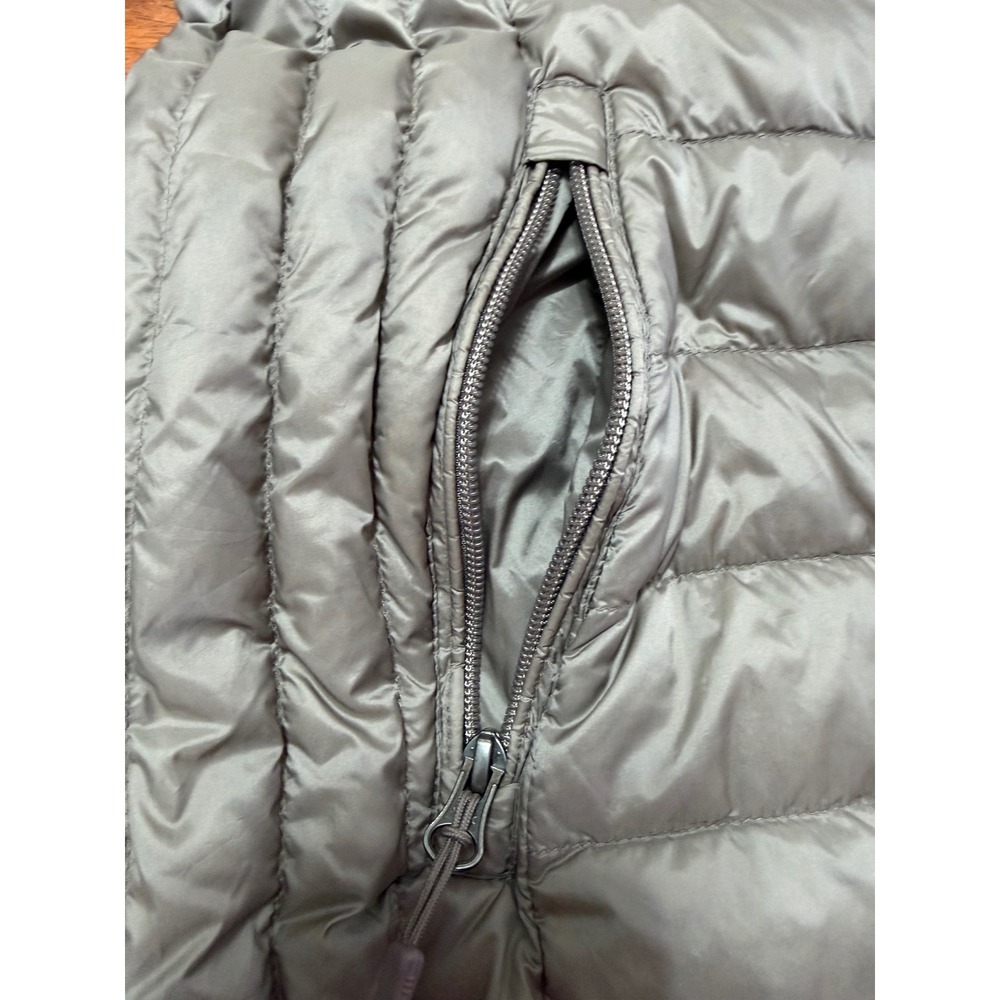 Aventure Womens Down Lightweight Puffer Jacket Hooded Mid Length Taupe/Bronze M - Picture 9 of 10